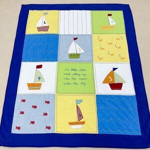 Colorful Nautical Themed Quilt Handmade 36" X 50" Cotton NEW